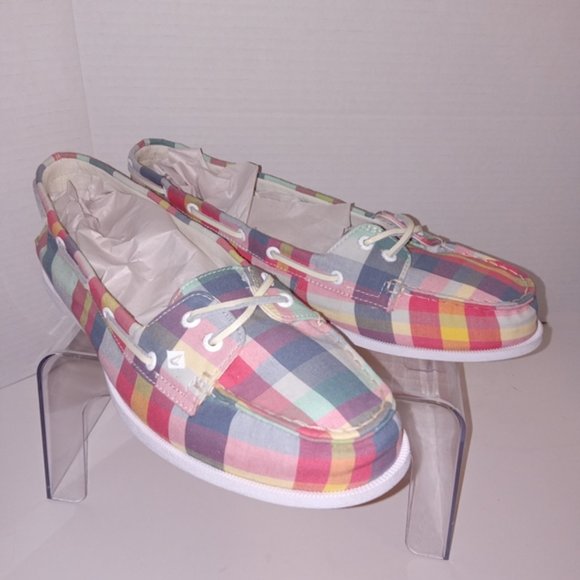 Sperry Shoes - Women’s Sperry AO Top-Sider Textile Plaid Slip-On Boat Shoes
